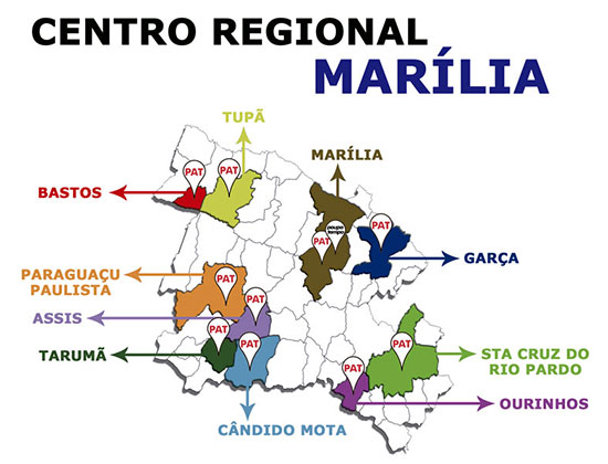 Mapa Pats na região de Marília Mapa Pats na região de Marília